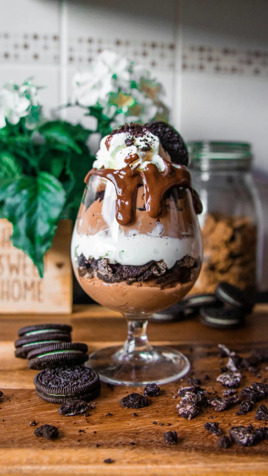 Bowls of ice cream and berries on a table