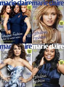 glee rachel quinn mercedes amber riley Lea Michel Dianna Agron gleek marie claire beauty cover ireland australia 