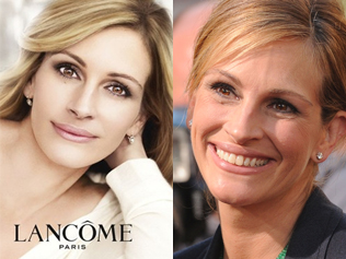 julia roberts before and after lancome airbrushing photoshopping banned ad